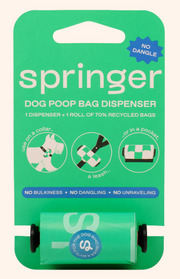 Springer Pets Dog Poop Dispenser + Roll Black by Pet Food Warehouse
