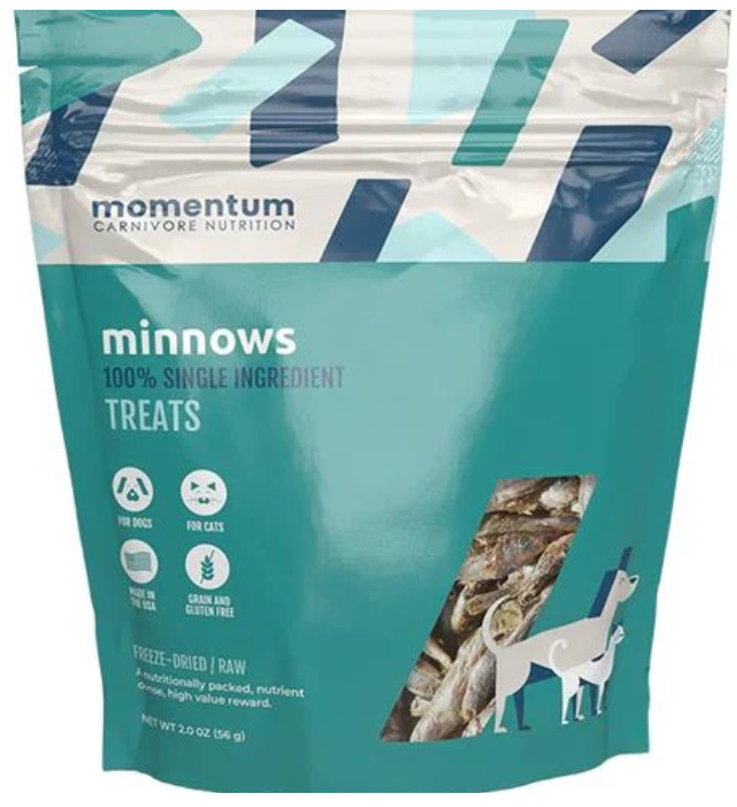 Momentum Carnivore Nutrition Dog Treat Minnows 2oz by Pet Food Warehouse