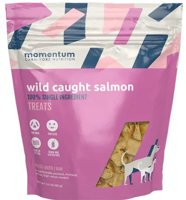 Momentum Carnivore Nutrition Dog Treat Wild Caught Salmon 3oz by Pet Food Warehouse