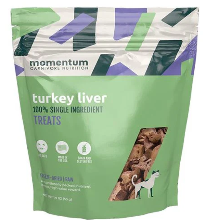 Momentum Carnivore Nutrition Cat Treat Turkey Liver 1.9oz by Pet Food Warehouse