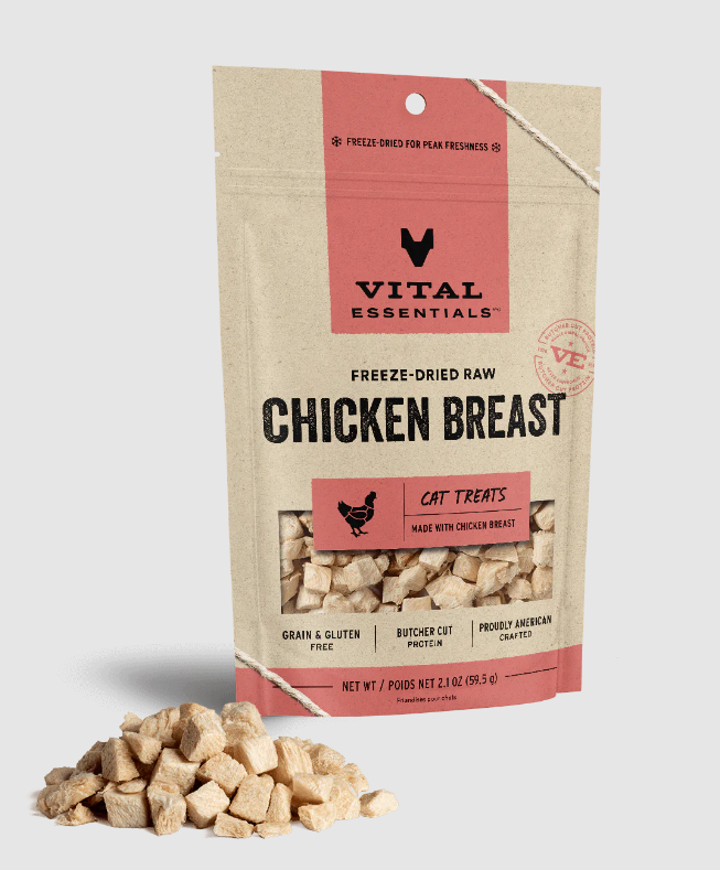 Vital Essentials Freeze-Dried Raw Chicken Breast Cat Treats 2.1oz by Pet Food Warehouse