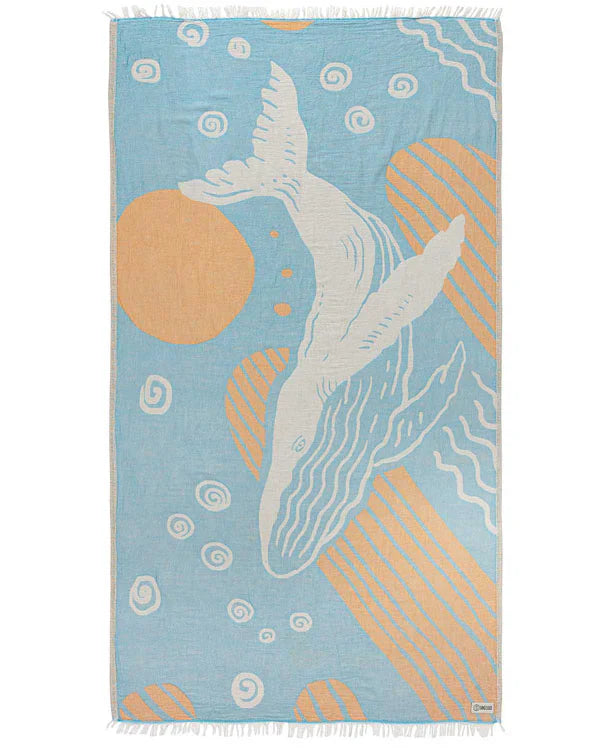 Sand Cloud Blue Whale Towel - Aqua by Harbour Thread