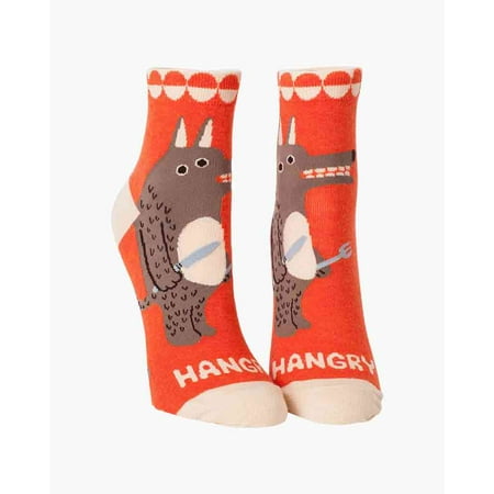 BlueQ Women s Novelty Ankle Socks  Hangry