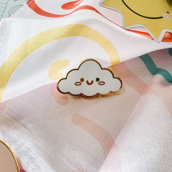 Happy Cloud Enamel Pin by Wild Lark