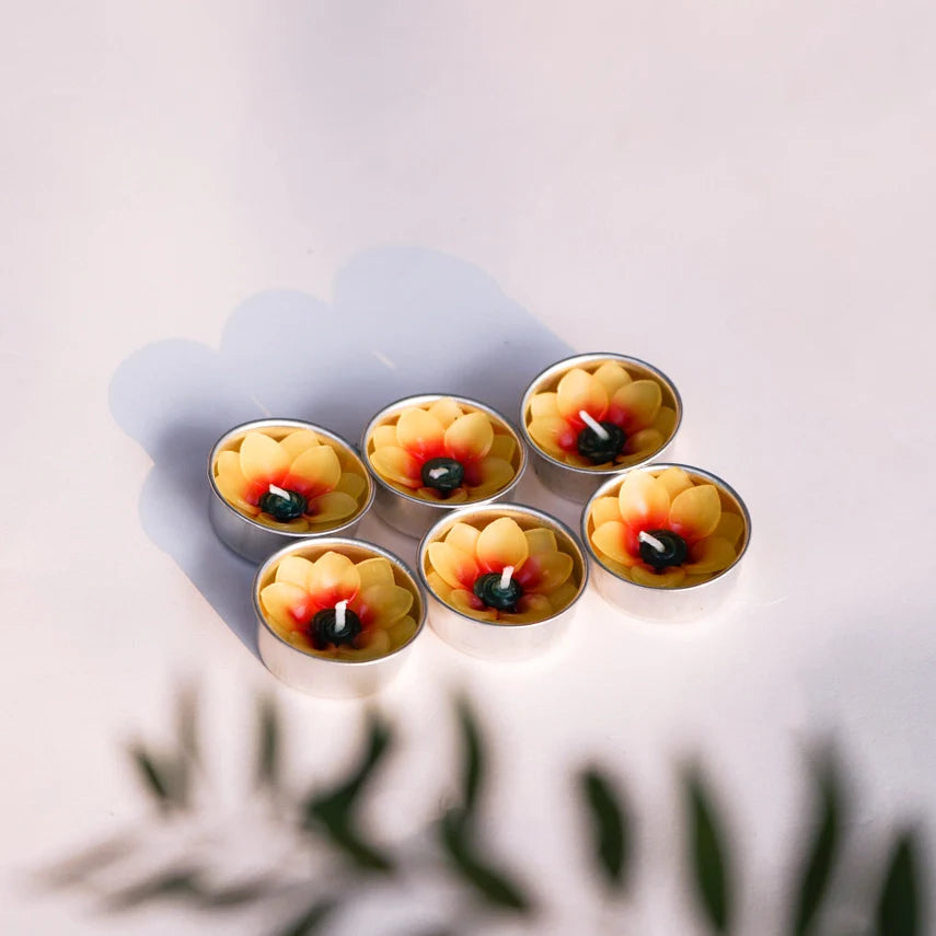 Handmade Sunflower Scented Tealights by Wild Lark