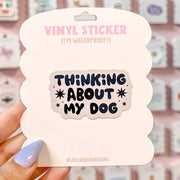 Thinking About My Dog Sticker by Wild Lark