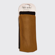 Recycled Fabric Wide Headbands 2pc Set - Black & Camel by Wild Lark