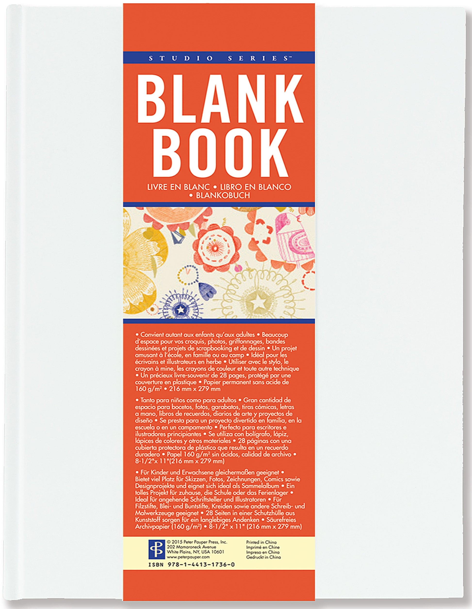Blank Book 8.5" x 11" Studio Series White by Homeportonline