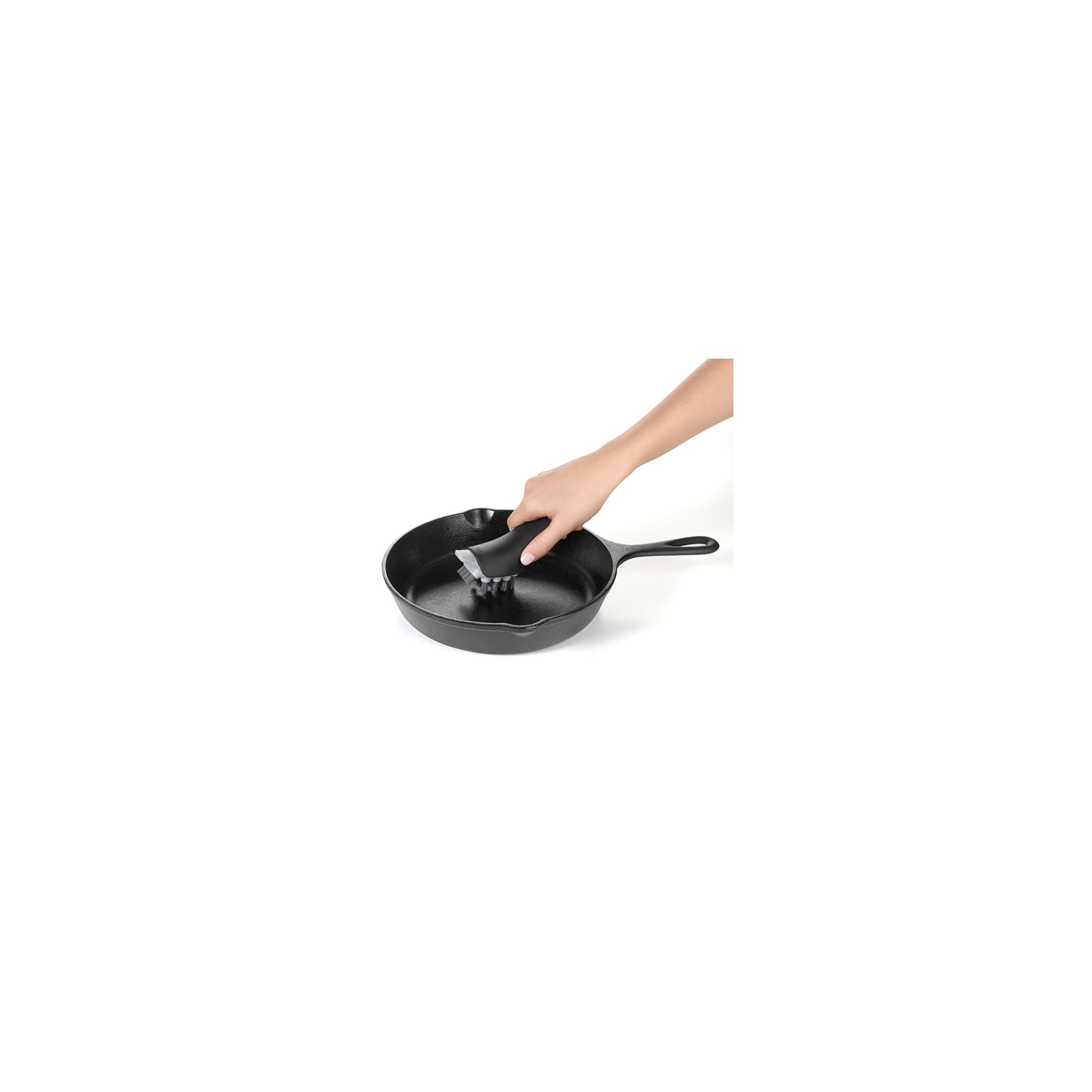 Cast Iron Pan Brush With Scraper by Homeportonline