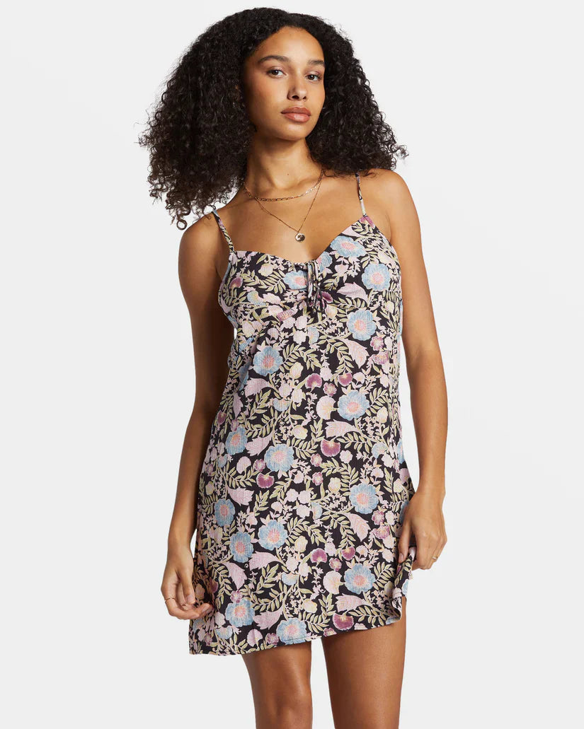 Billabong Sun Chaser Mini Slip Dress - Black Sands by Harbour Thread