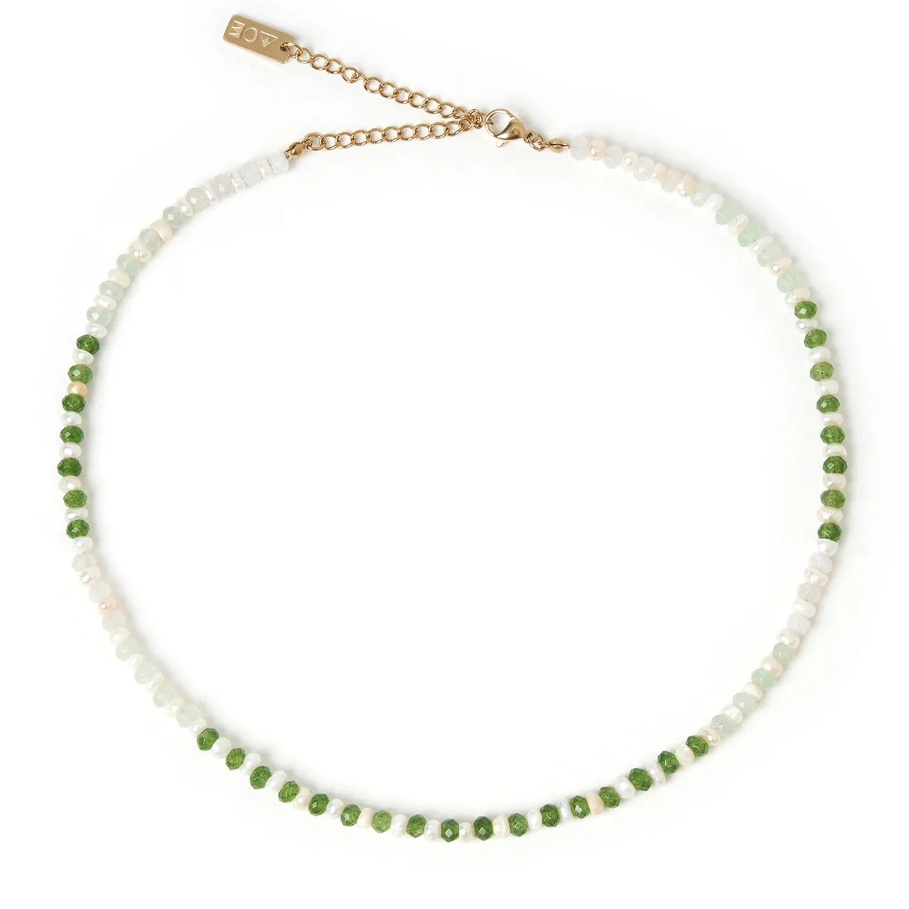 Arms of Eve Pearl & Gemstone Moss Necklace by Harbour Thread