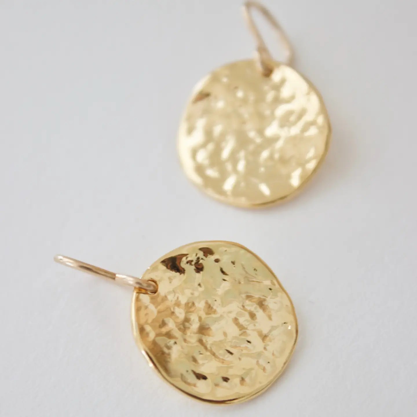 Katie Waltman Hammered Medallion Earrings - Gold by Harbour Thread