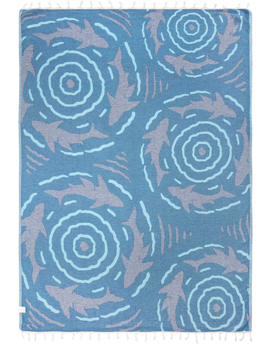 Sand Cloud Shark Highway Large Towel - Natural by Harbour Thread