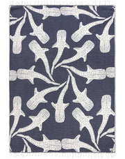 Sand Cloud Inishark Large Blanket - Navy by Harbour Thread