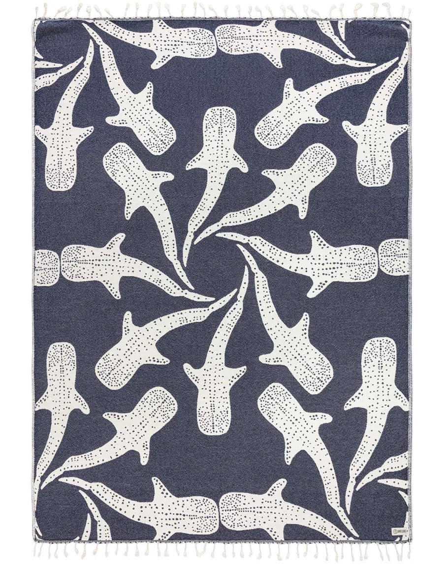 Sand Cloud Inishark Large Blanket - Navy by Harbour Thread