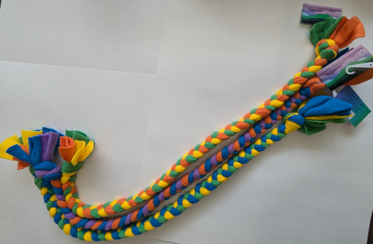 Camel's Hump Handicrafts Braided Tug Tricolor Large 34"-36" by Pet Food Warehouse