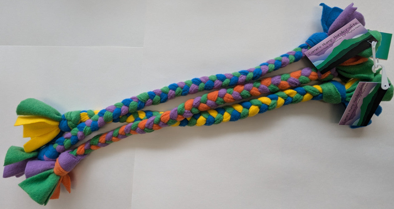Camel's Hump Handicrafts Braided Tug Tricolor Medium 22"-24" by Pet Food Warehouse