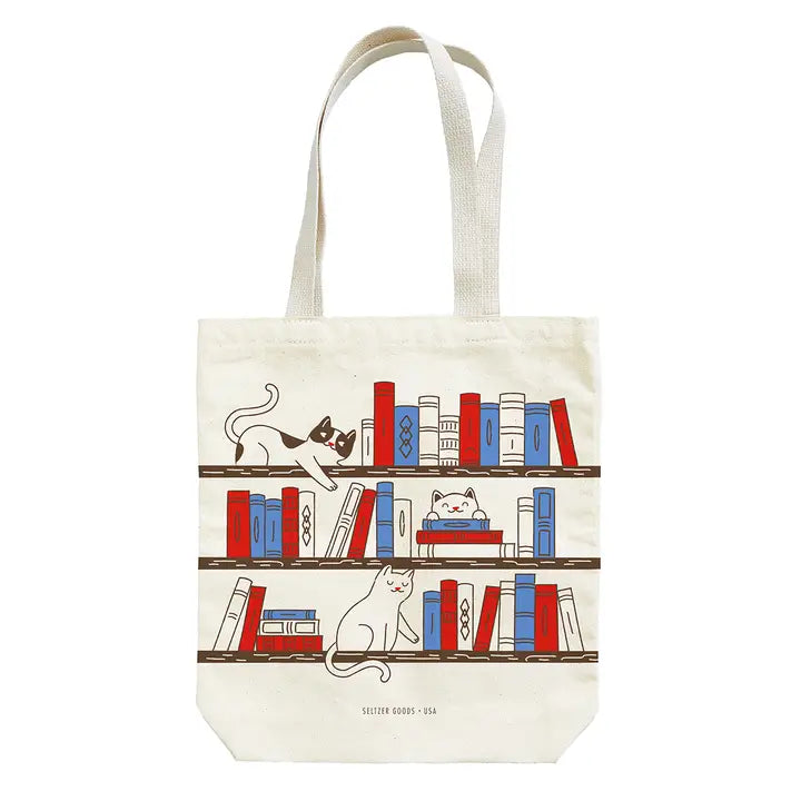 Bookshelf Cats Tote by Wild Lark