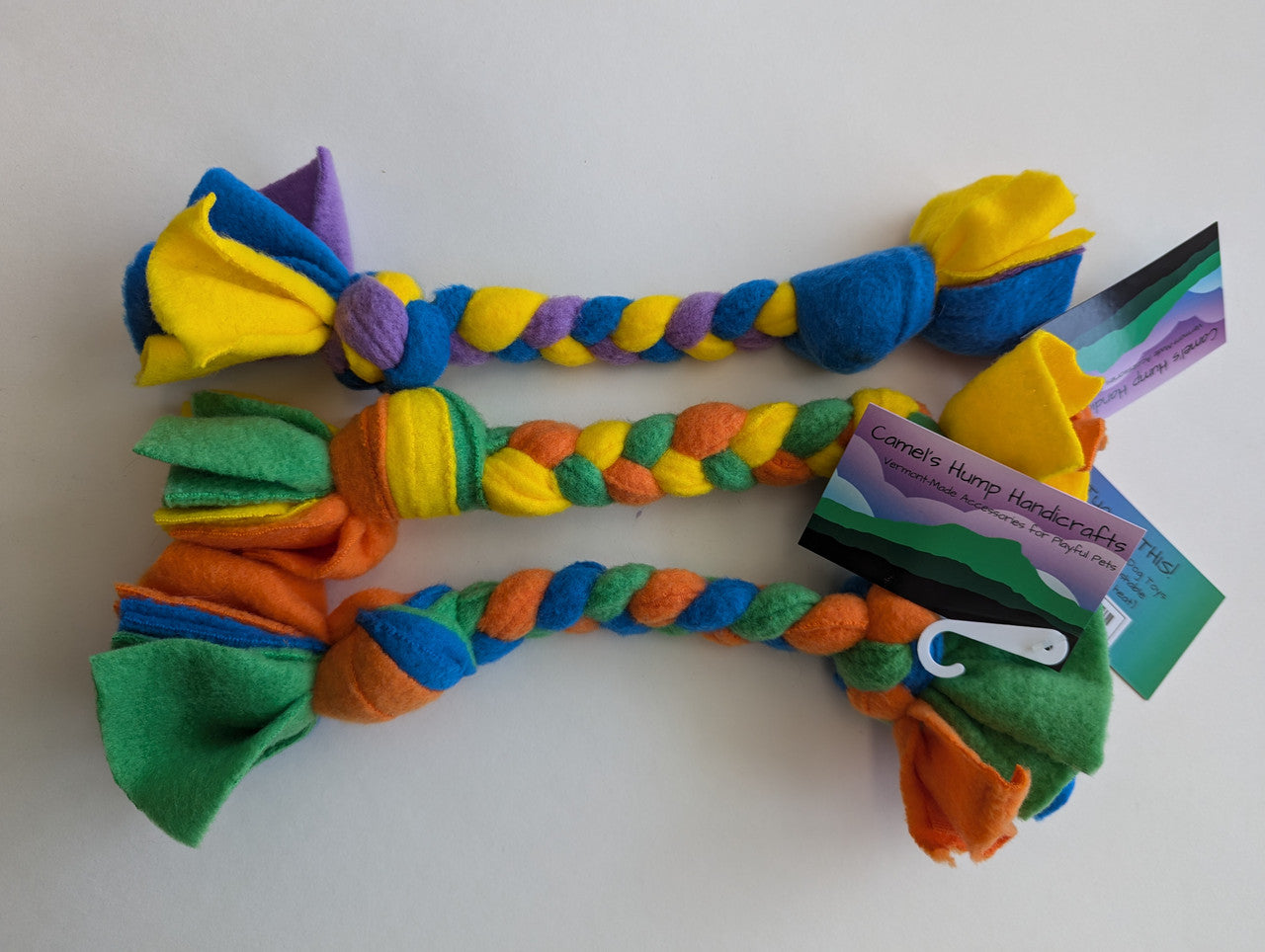 Camel's Hump Handicrafts Braided Tug Tricolor Small 11"-12" by Pet Food Warehouse