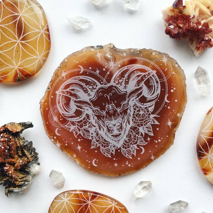 Zodiac Symbol Agate Slices Astrology Sign Horoscope