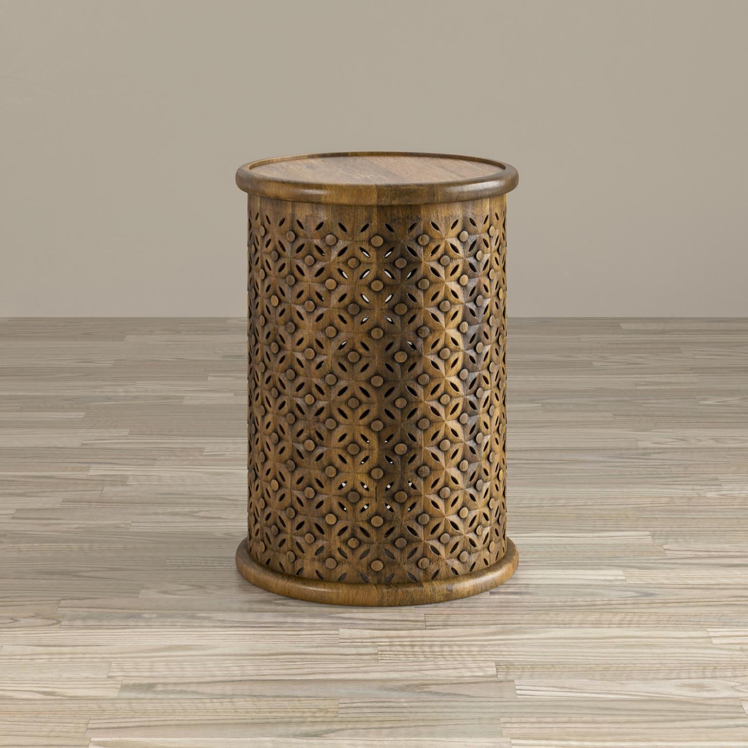 Global Archive Decker Drum Table Large Mango by Homeportonline