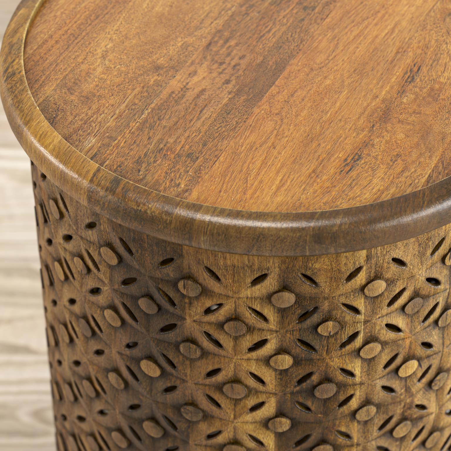 Global Archive Decker Drum Table Large Mango by Homeportonline