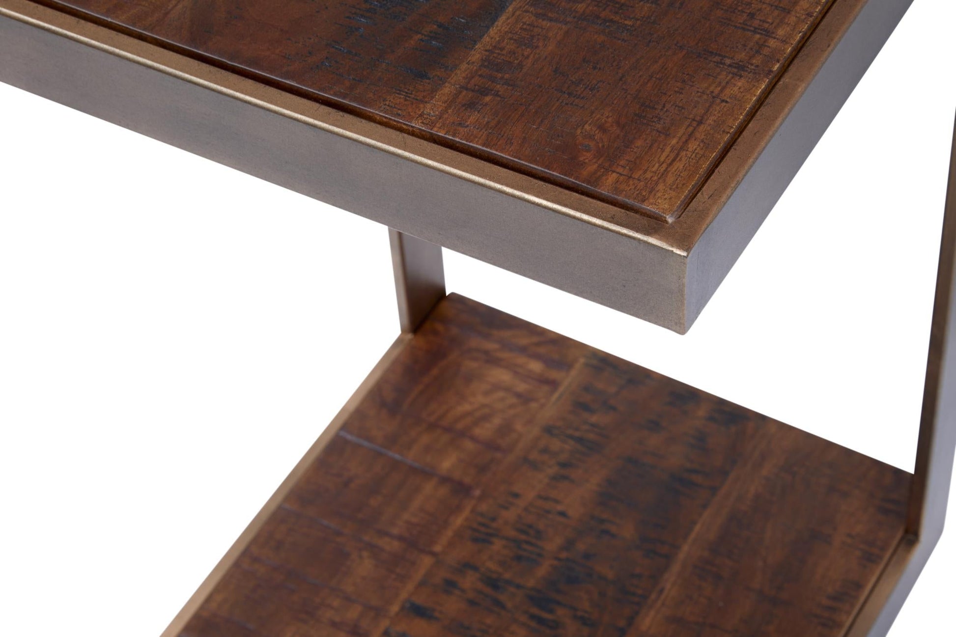 Stella C Table Chestnut Acacia Wood & Burnished Copper by Homeportonline