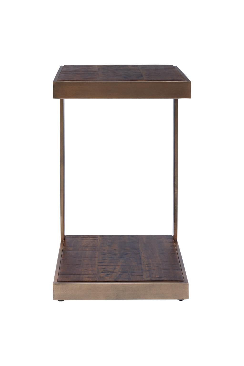 Stella C Table Chestnut Acacia Wood & Burnished Copper by Homeportonline