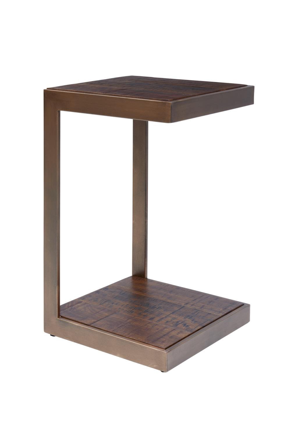 Stella C Table Chestnut Acacia Wood & Burnished Copper by Homeportonline