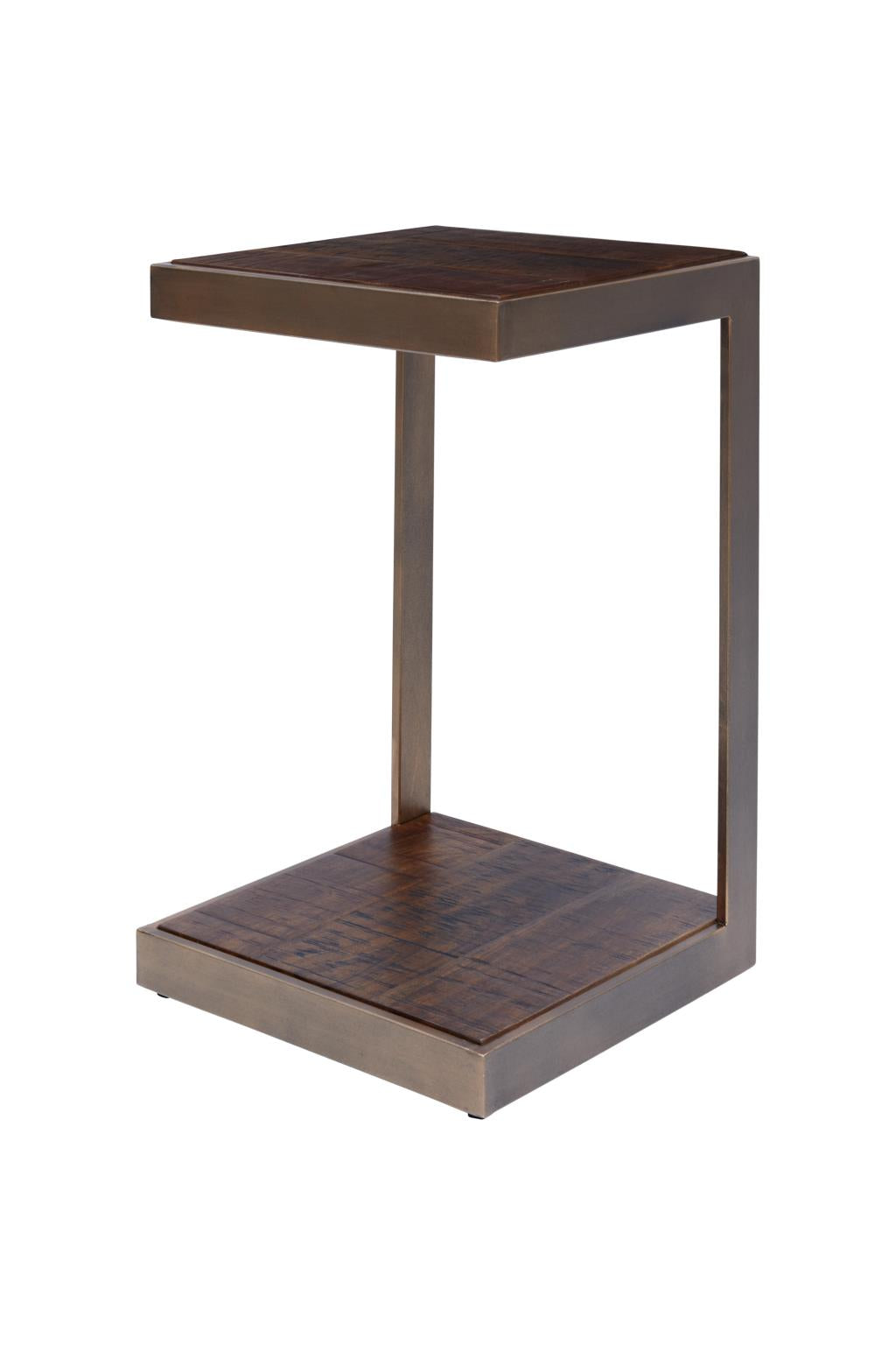 Stella C Table Chestnut Acacia Wood & Burnished Copper by Homeportonline