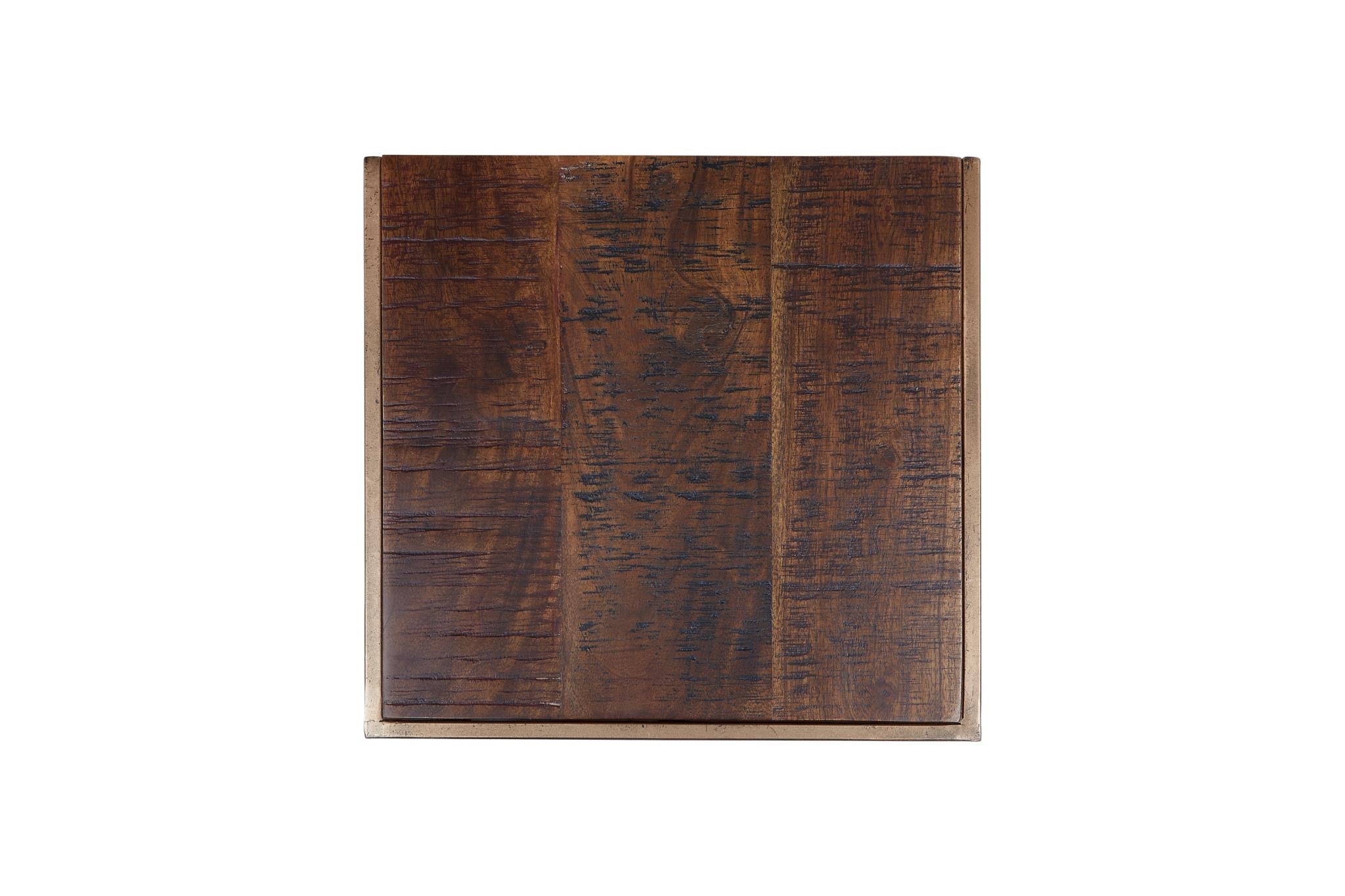 Stella C Table Chestnut Acacia Wood & Burnished Copper by Homeportonline