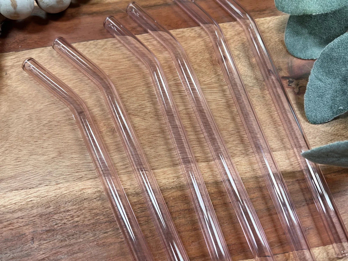Pink Glass Straws by Wild Lark