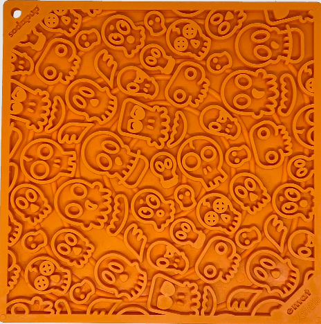 SodaPup Zombie Design Emat Enrichment Lick Mat Large Orange by Pet Food Warehouse