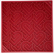 SodaPup Love Hearts Design Emat Enrichment Lick Mat Large Red by Pet Food Warehouse