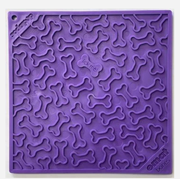 SodaPup Bones Design Emat Enrichment Lick Mat Large Purple by Pet Food Warehouse