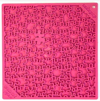 SodaPup Jigsaw Design Emat Enrichment Lick Mat Large Pink by Pet Food Warehouse