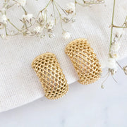 Mesa Blue Net Hoop Earrings by Harbour Thread