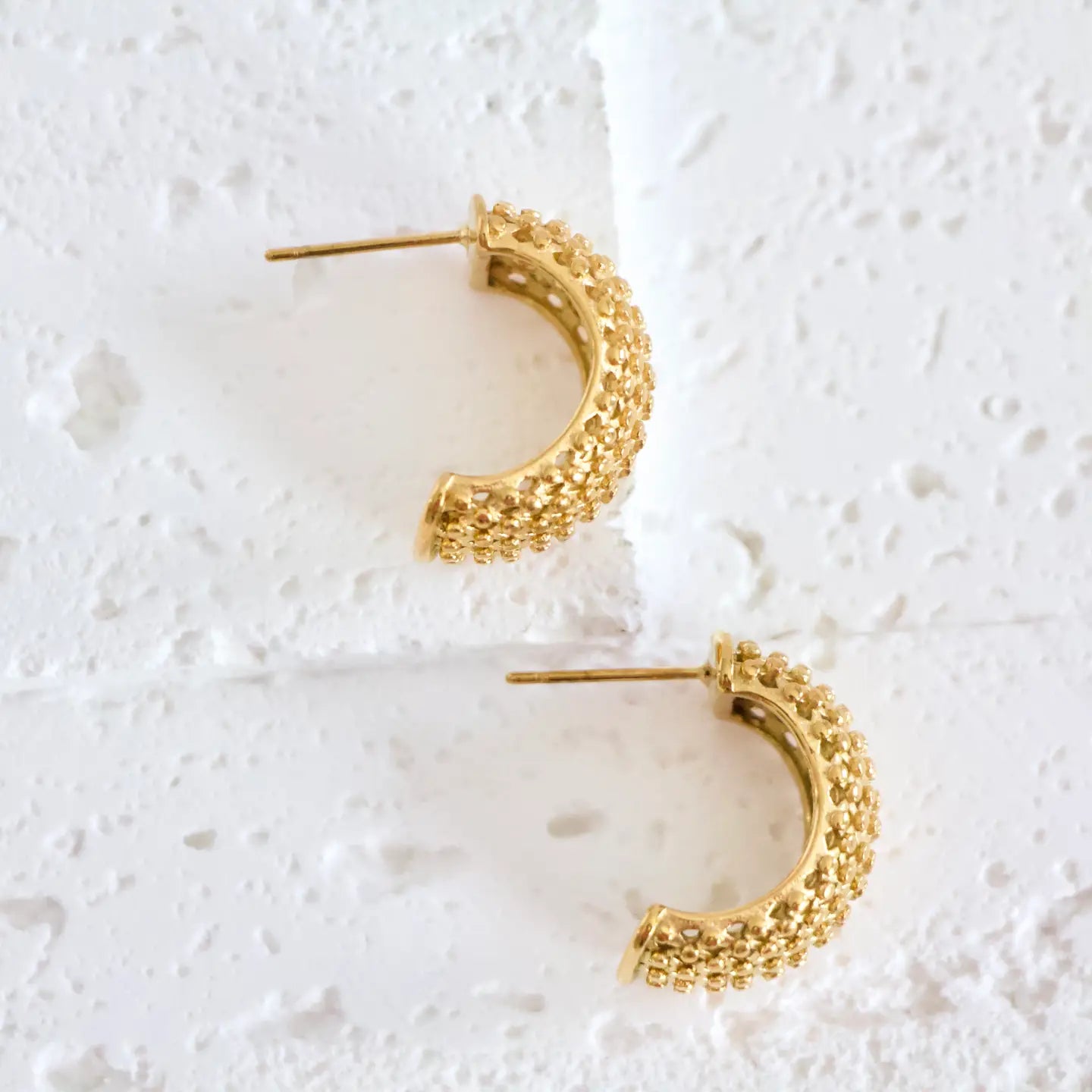 Mesa Blue Net Hoop Earrings by Harbour Thread