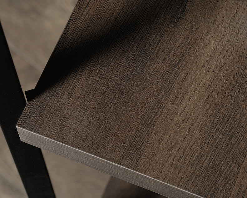 North Avenue Bookcase Corner Five Shelf Smoked Oak Finish by Homeportonline