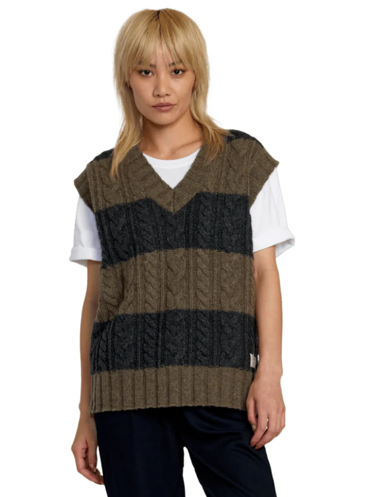 RVCA Chefs Kiss Sweater Vest - Black by Harbour Thread