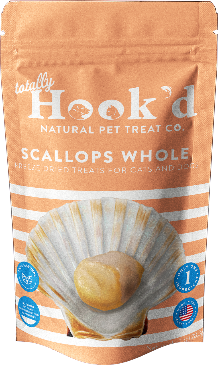 Totally Hooked Fresh Freeze Dried Whole Scallops 1oz by Pet Food Warehouse