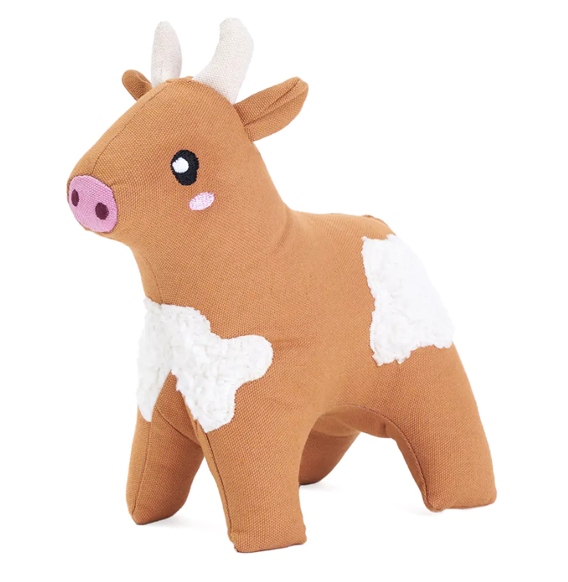 Zippy Paws Dog Toy Cotten Cuddler Cow by Pet Food Warehouse