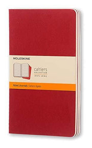 Moleskine Cahier Pocket Ruled Red Cover L. 3er Pack