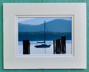 Matted Photos - Sailboat & Piers