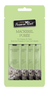 4pk Fussie Cat Mackerel Puree Cat Treat .5oz by Pet Food Warehouse