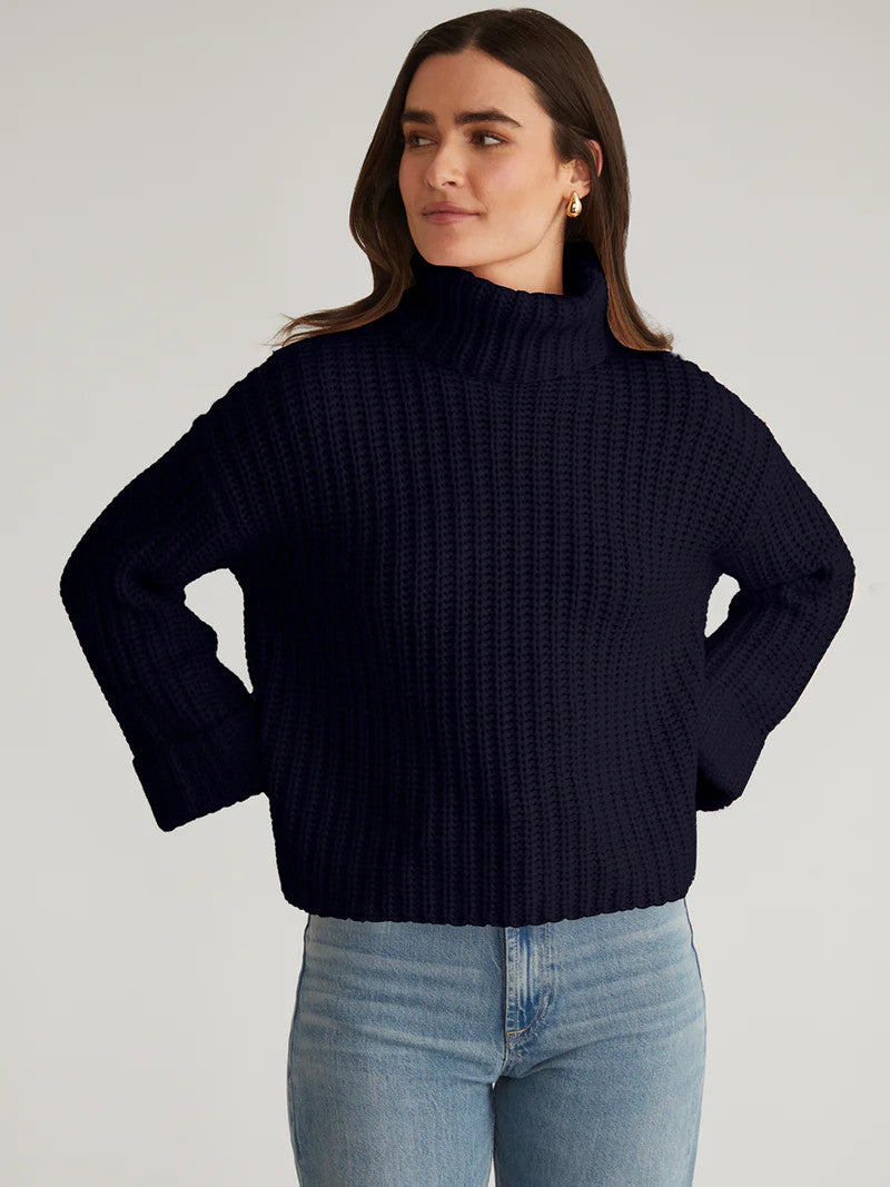 525 Women's Vida Chunky T-Neck Shaker Sweater by Alpine Shop