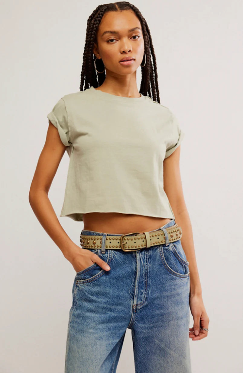 Free People The Perfect Tee - Green Tea Leaves by Harbour Thread