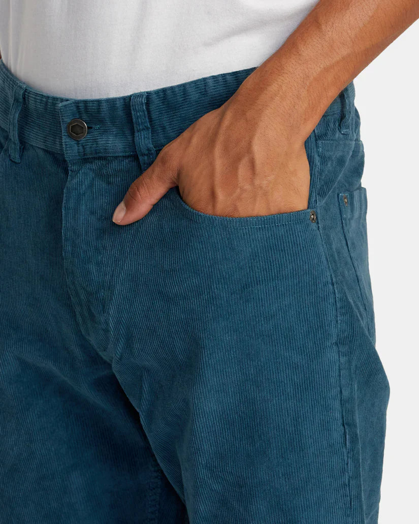 RVCA Daggers Pigment Corduroy Pants - Duck Blue by Harbour Thread