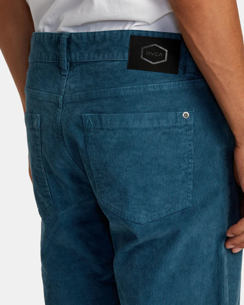 RVCA Daggers Pigment Corduroy Pants - Duck Blue by Harbour Thread