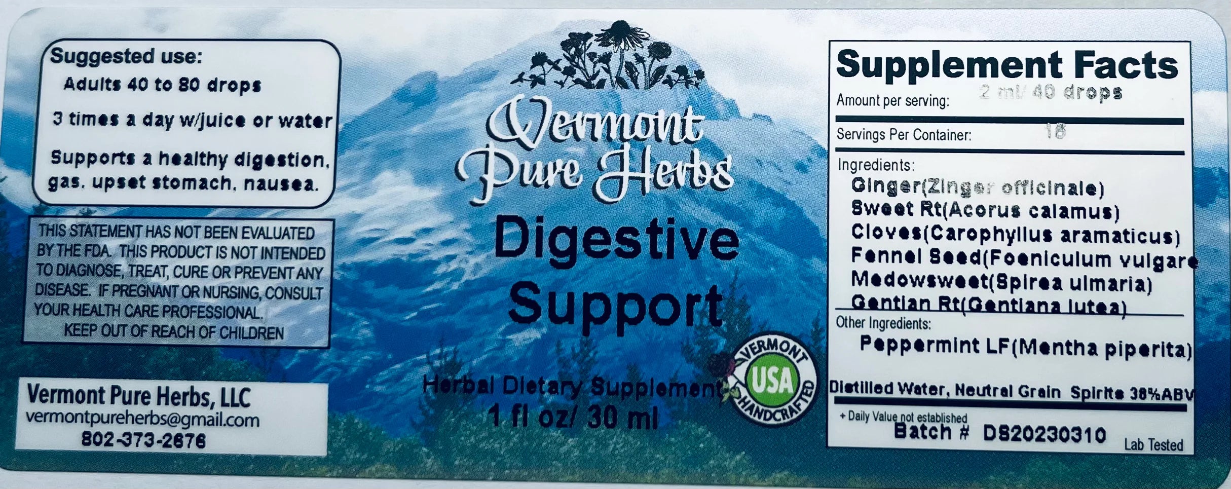 Digestive Support by Vermont Pure Herbs